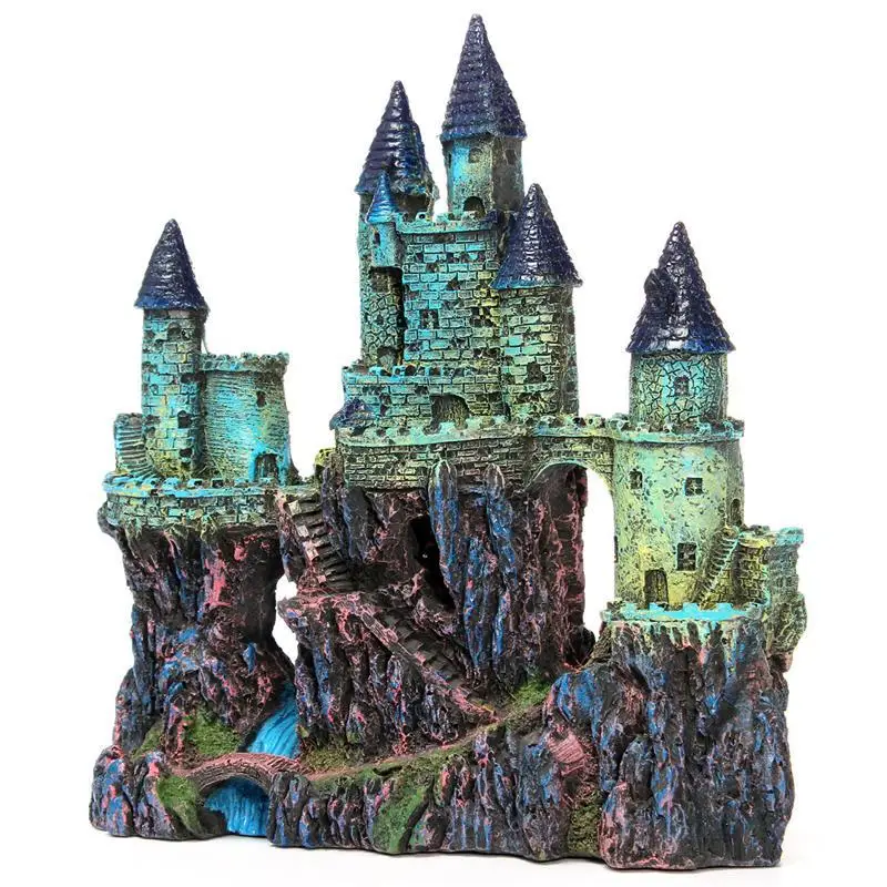 Professional custom Aquarium Fish Tank Artificial Resin Castle Aquarium Decorations