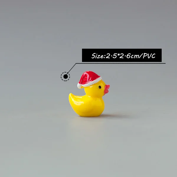Christmas Decor Yellow Ducks Figures for Diy Terrarium Landscape Mini Garden Miniatures Home Children
