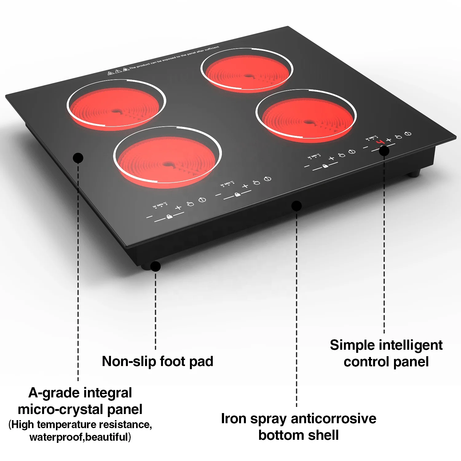Household Hotel Kitchen 4 Burner Infrared Cooker/ Ceramic Hob