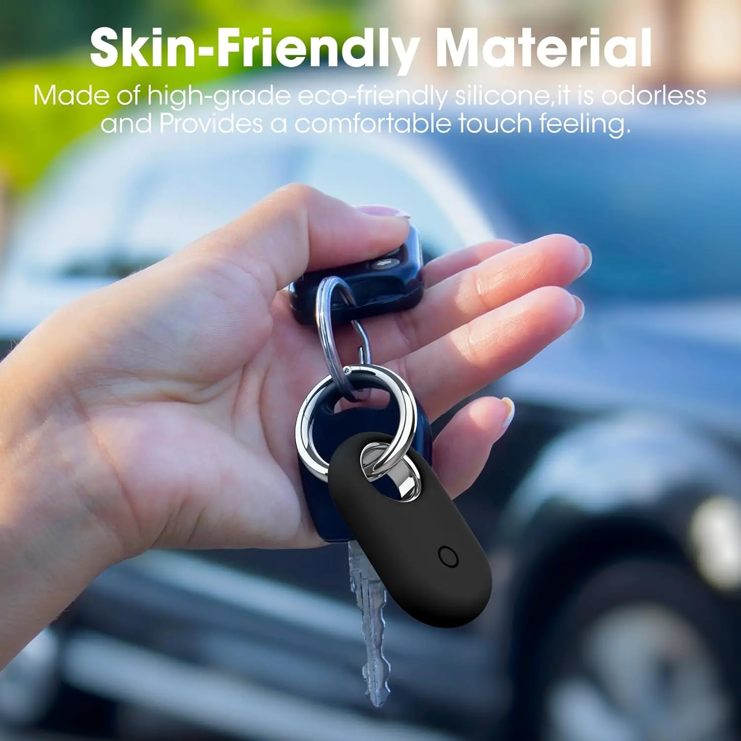 Round Keychain Anti lost Silicone Soft Bumper Protective Case For Samsung Galaxy SmartTag 2 Tracker