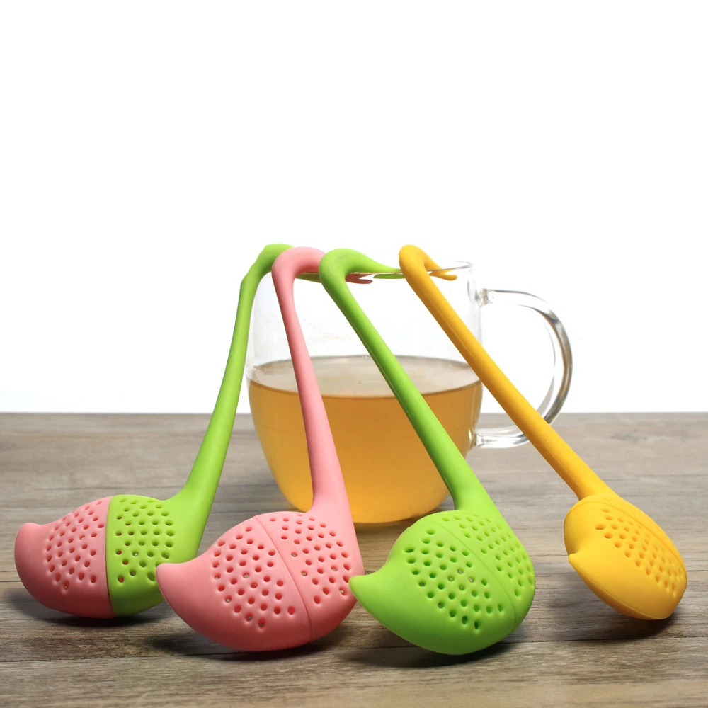 New Food Grade Silicone Swan Hooking Tea Infuser Strainer Filter Diffuser Drink Tool