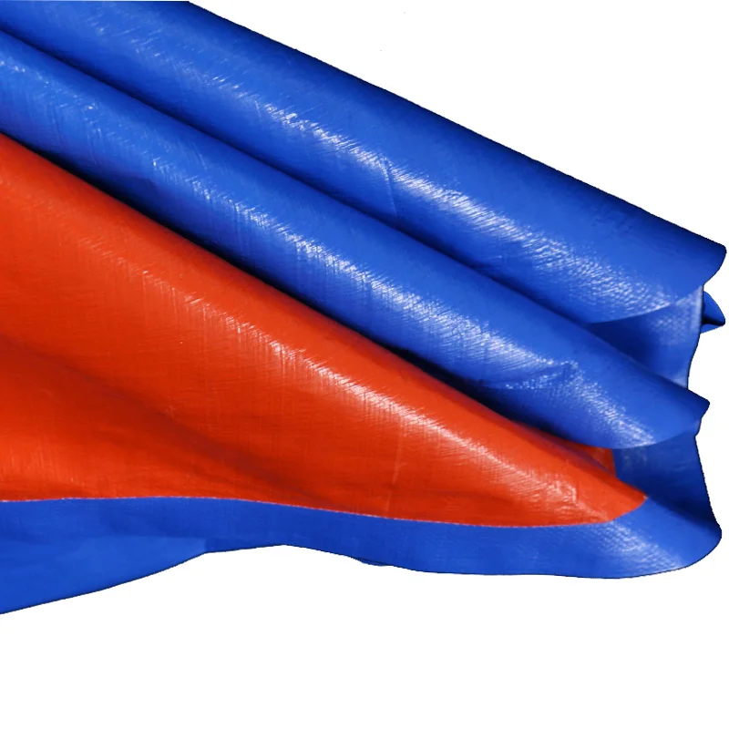60-160gsm Sun Reflective PE Tarpaulin Sheet Plastic Fabric Blue And White Strips Color PE Tarpaulin Roll from China factory