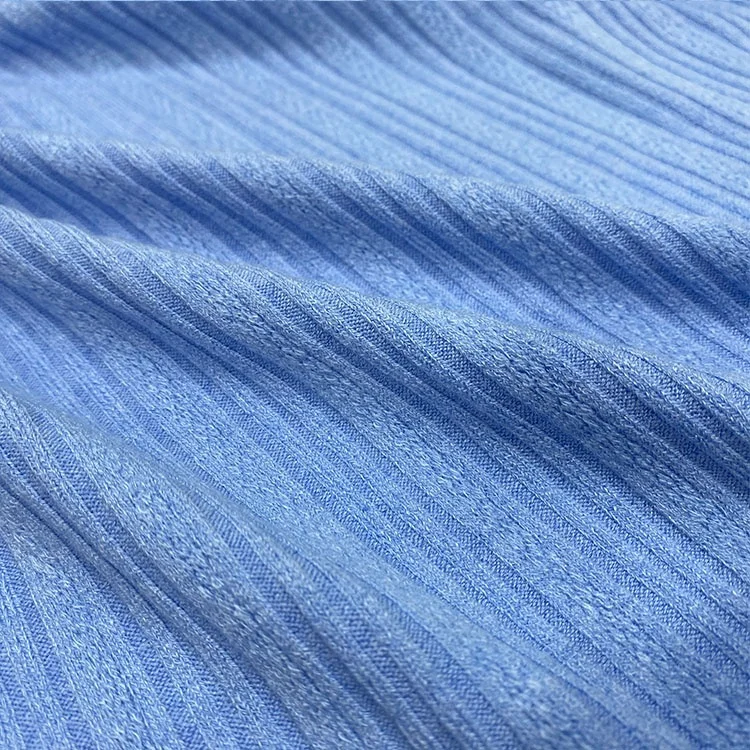 Best Stretch Rayon Comfortable Hand-feel Fabric 280gsm 34%rayon 63%polyester 3%spandex rib knitted fabric For Garments