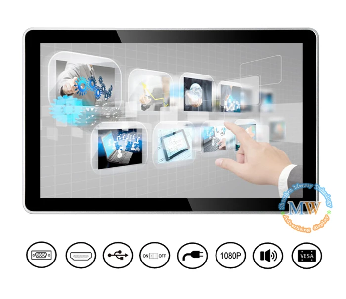 Oem 15 дюймов сенсорный экран настенное крепление vesa ЖК-дисплей светодиодный ЖК-монитор 6 vga full