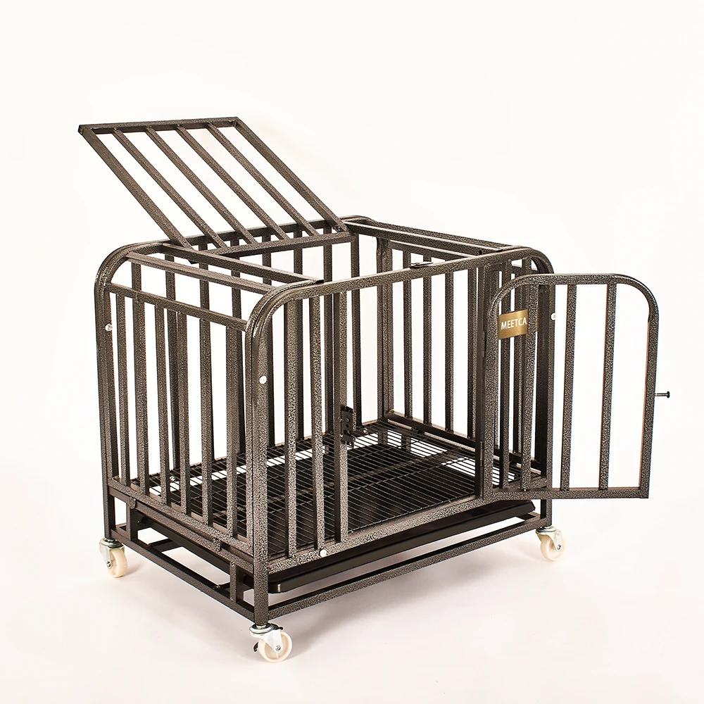 Hot-Selling Mobilizable Open Top Small Cat Pet Kennel Heavy Duty Dog Cage Stainless Dog Cage Dog Cage With Wheels