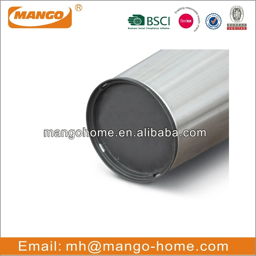 Household Stainless Steel Trash Can Open Top  Round Waste Bin Trash Can