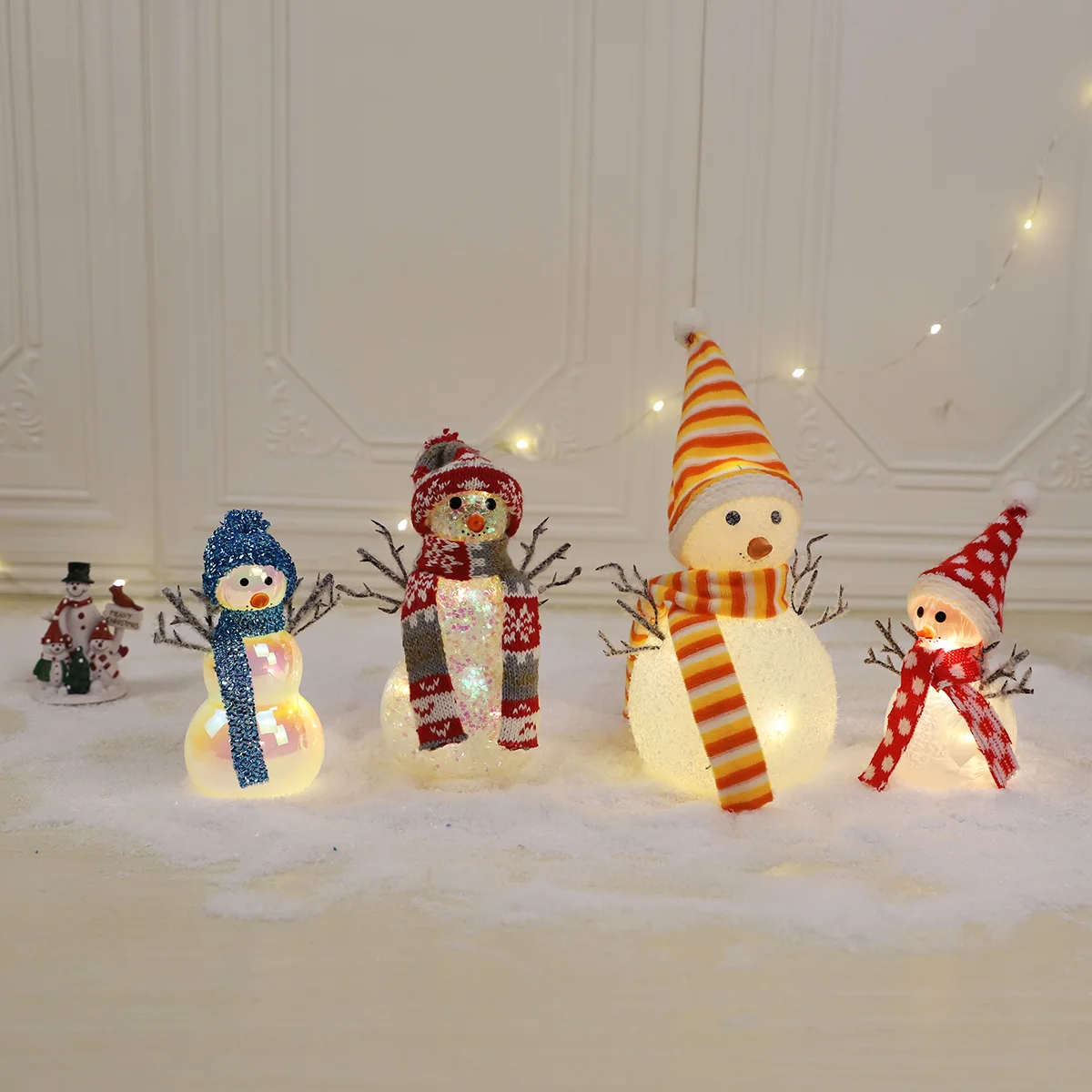 Xmas bedroom home hand blown clear glass snowman craft christmas decorations ornament