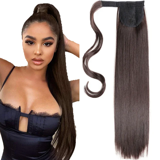 
Around Clip in Synthetic Fiber Hair Tail Hair Fluffy Synthetic Ponytail Hair Extension 