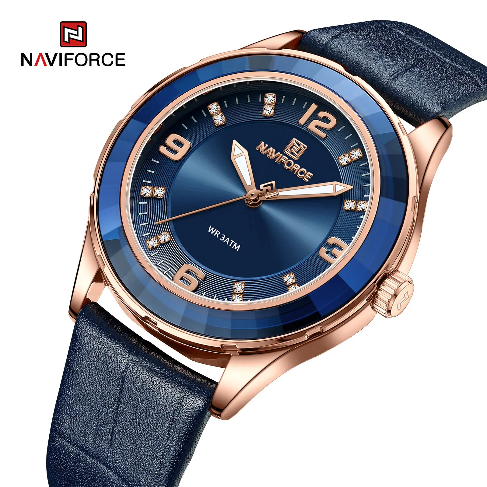 NAVIFORCE  5040 NF5040New Women Watch Top Brand Fashion Original Lady Girl Wristwatch Leather Bracelet Waterproof Female Clock
