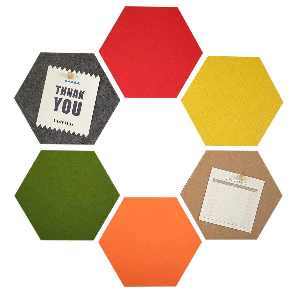 
Hexagon Felt Bulletin Pin Board Cork Board Tiles Self Adhesive Wall Decor For Photos Memos Display 