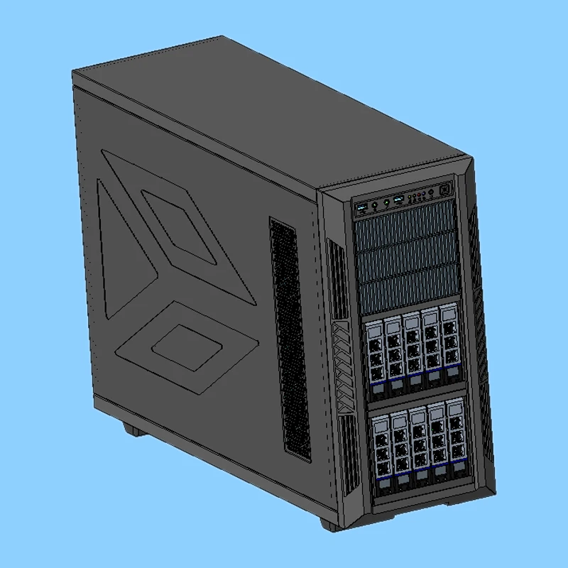 Корпус для сервера 5U 10Bay 2Gpu с горячей заменой большой корпус башенного поддержка системы водяного охлаждения источник питания материнской платы satx