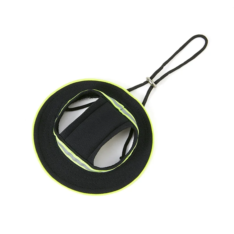 High Quality Pet Puppy Cat Kitten Night Reflective Night Safety Round Brim Dog Hat Sun Bucket Cap with Ear Hole Adjustable Strap