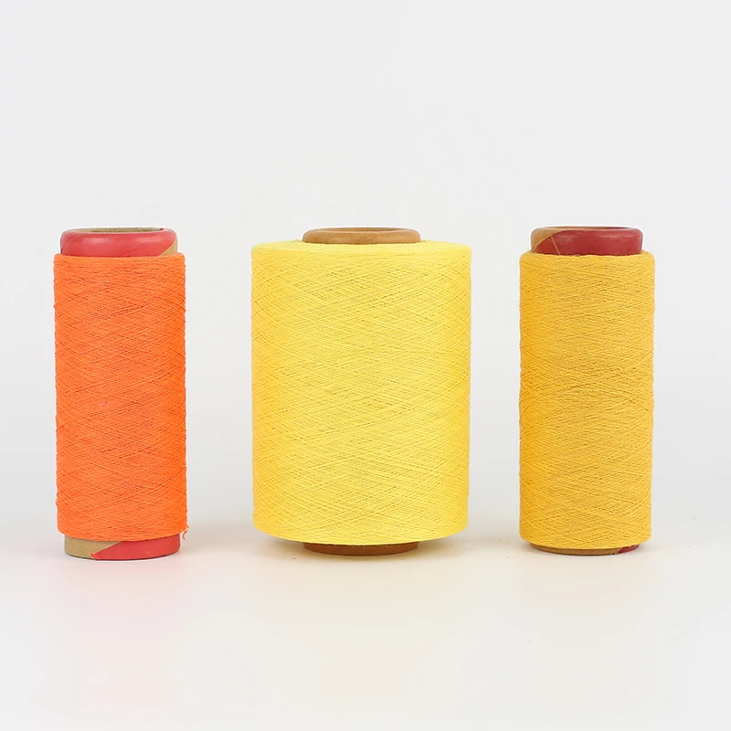 Excellent Colors Recycle cotton polyester blend yarn for socks women plain knitting yarn