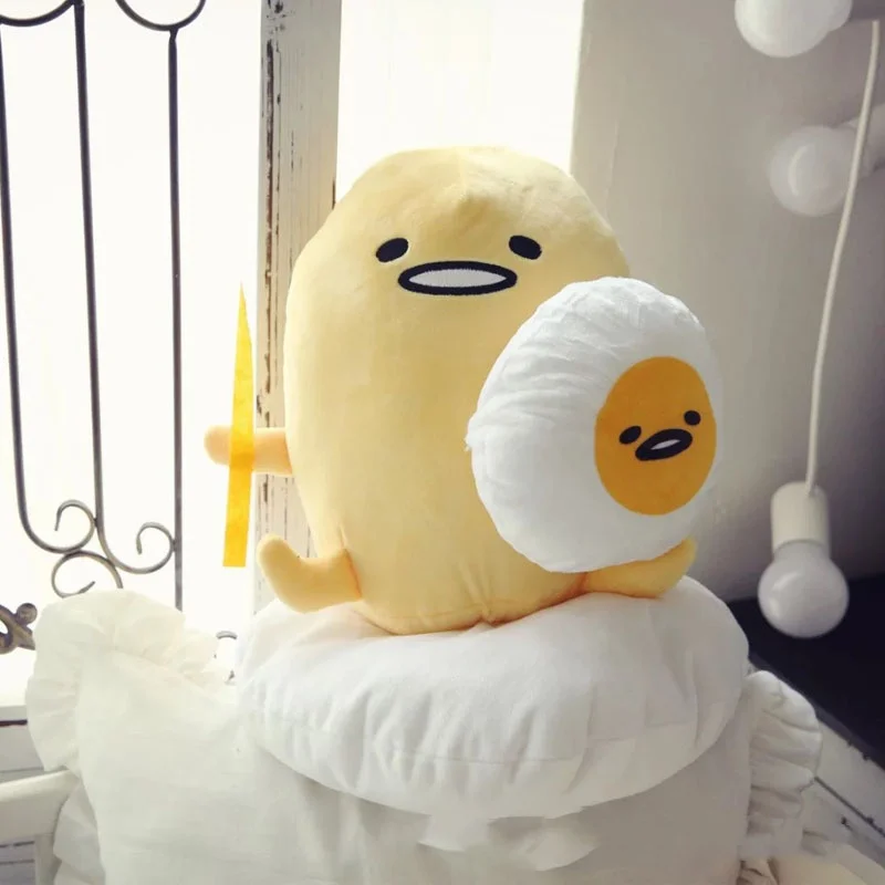 Hot Sell Soft Gudetama Lazy Egg Charm Toy Lovely Cartoon Cute Lazy Eggs Soft Stuffed Plush Doll Pillow