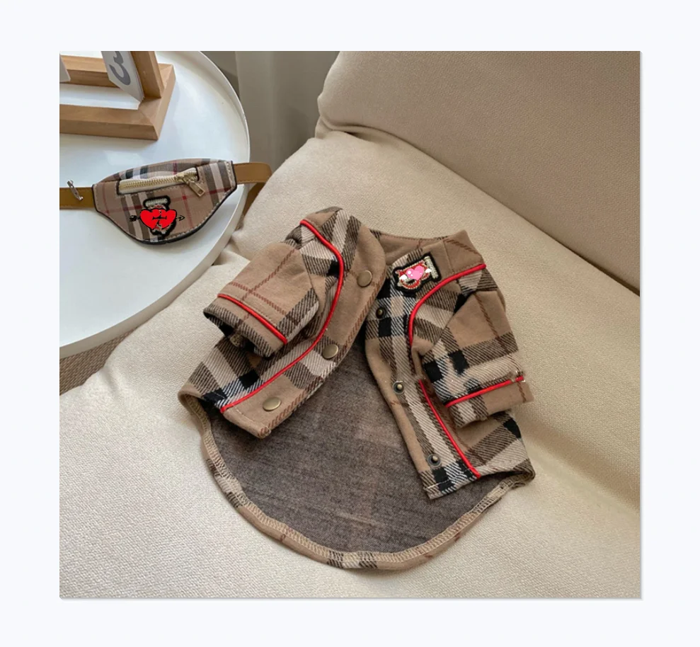 Luxury Pet Clothes New Design Classic Plaid Fashion British Brand B Dog Coat