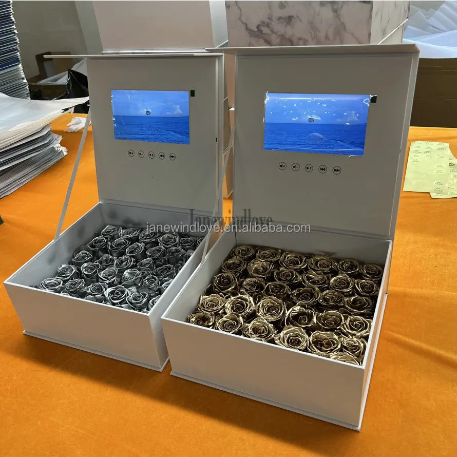 Lcd video rose box Video lcd flower box Gift box with lcd screen