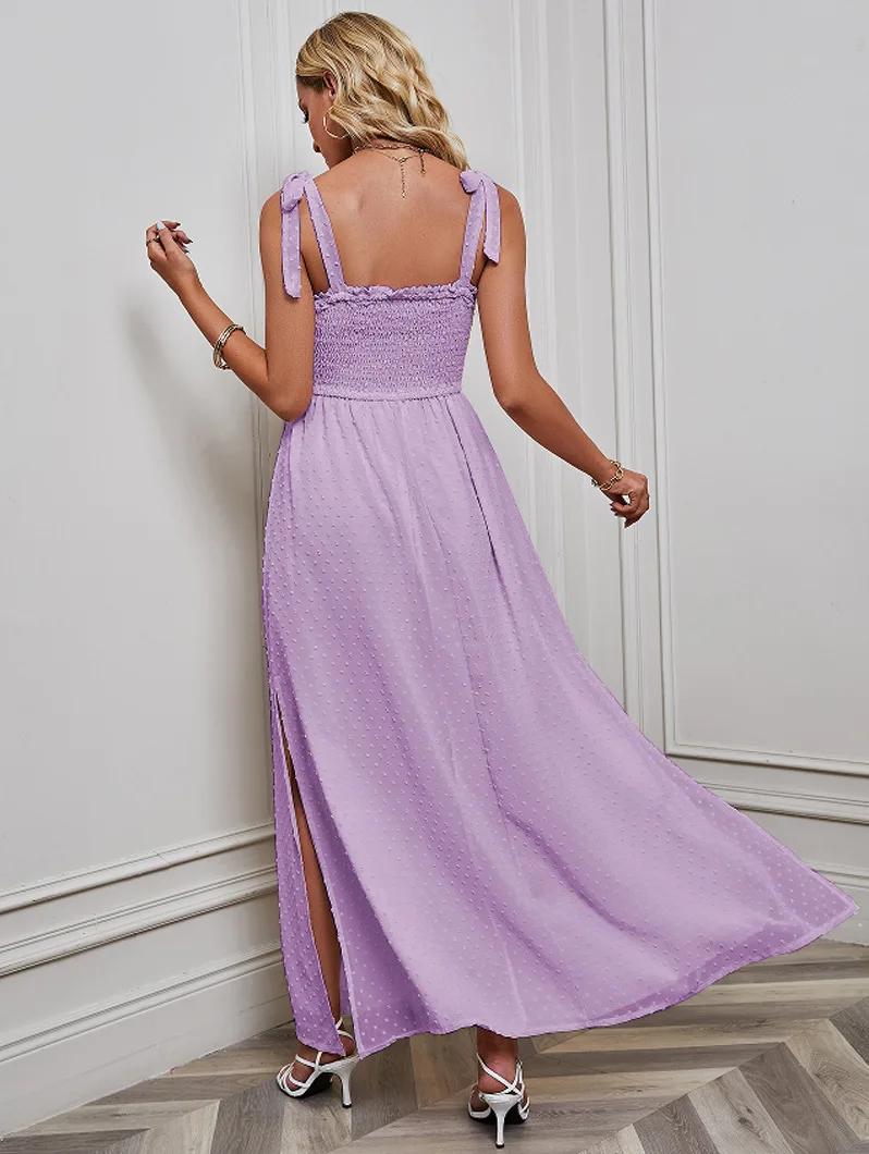2024 Amazon cross-border Spring sexy backless print holiday style halter dress woman