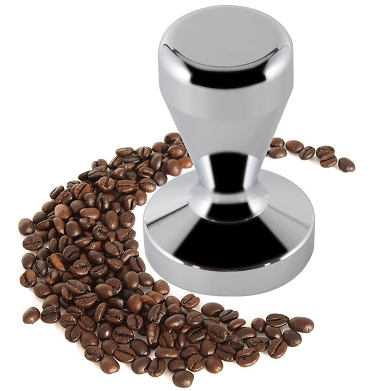 Espresso Coffee Tamper Stainless Steel Coffee Powder Hammer Tool Flat Base Coffee Bean Press Refillable Reusable