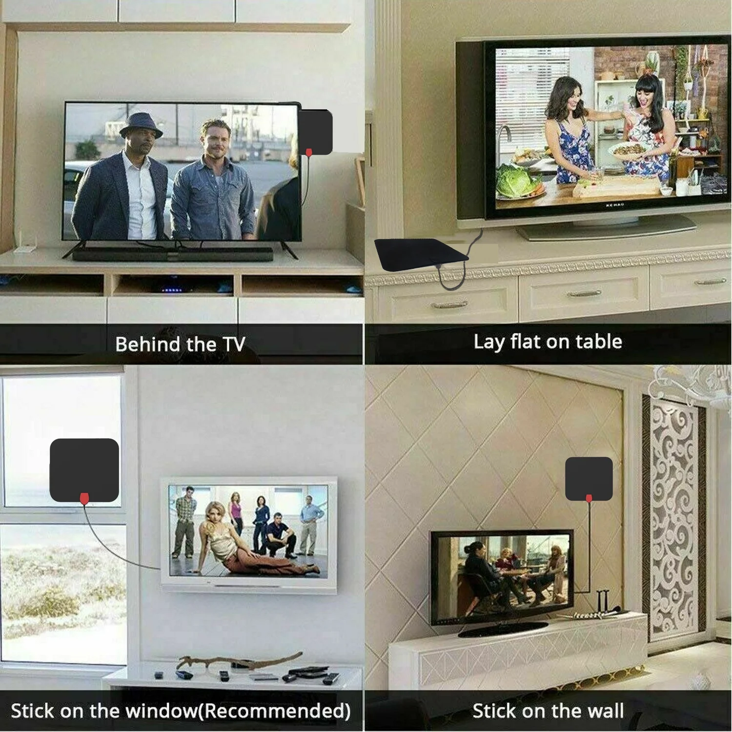 Высококачественная комнатная антенна для телевизора с усилением на 50 миль HD цифровой внутренний адаптер коаксиальным кабелем ТВ разъемом