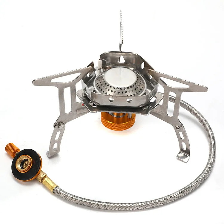 Windproof Camp Stove Outdoor Mini  Camping Gas Stove with Fuel Canister Adapter