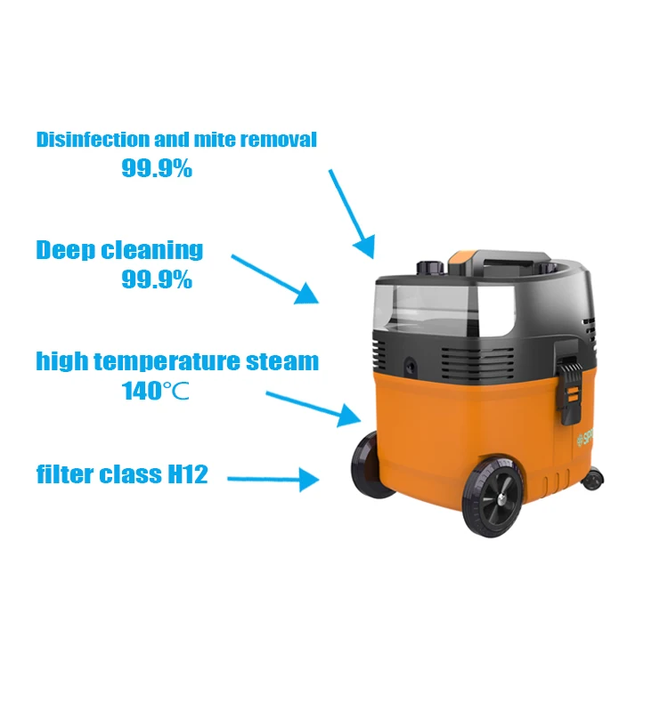 Spray Washing Cleaning High Temperature Steam Sterilization Cleaning Oil Vacuum Cleaner and Steem for Car with Bag Cyclone 25L