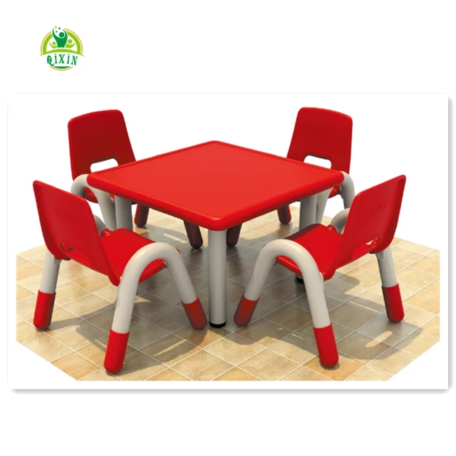 Godd Quality Rectangle 4-seat children table and chairs kid school desk kids table and chairs QX-193