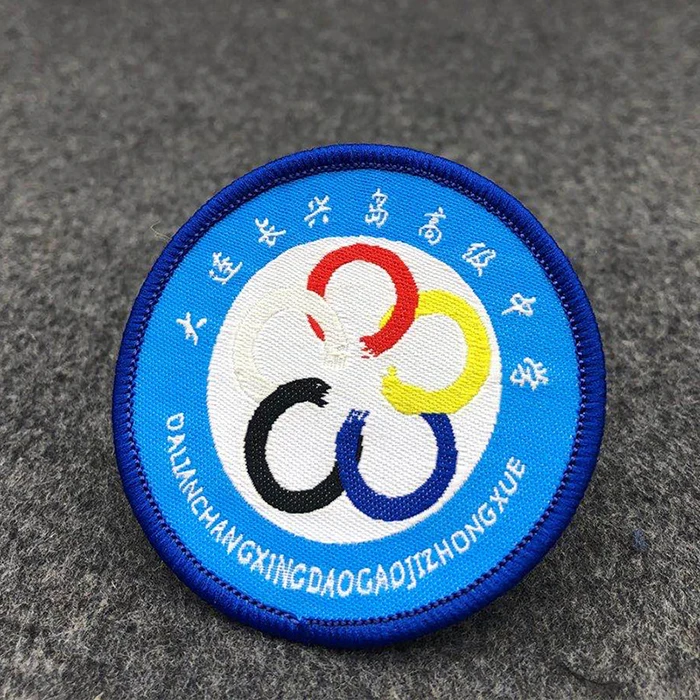 Custom Design Sewing school crest badge For Garments Woven School Uniform Badges