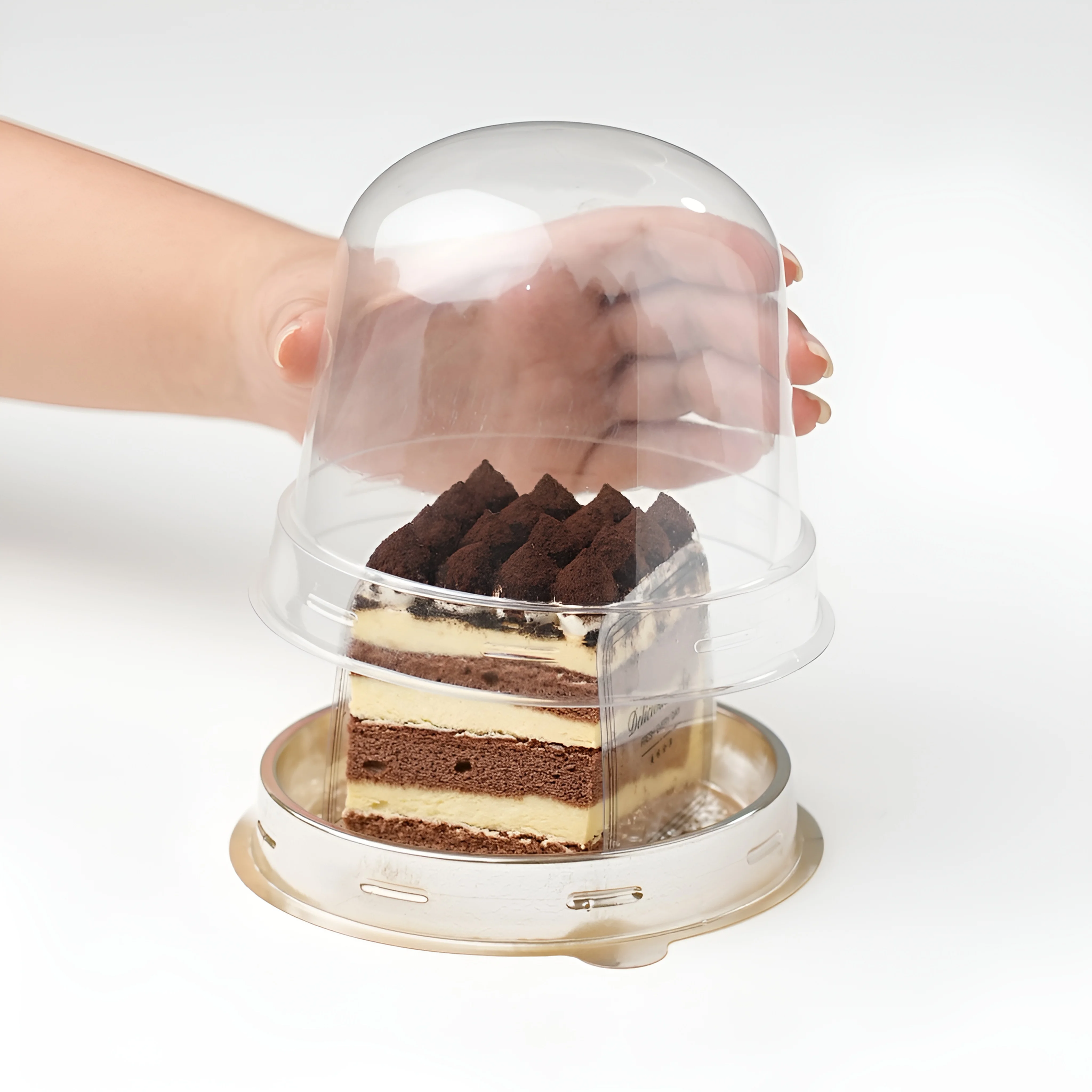 Wholesale In Bulk Blister Round Gold Silver Clear Dome Dessert Cupcake Container Packaging Plastic Cup Cake Boxes