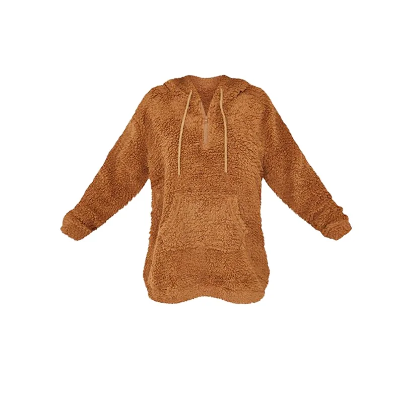 New Design Long Sleeve Teddy Borg Oversized Lounge Hoodie Pajamas for Women