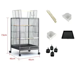 2023 Custom Electroplated Wire Folding Pigeon Parrot Birds Breeding Cage New Large Simple Portable Canary Bird Cage