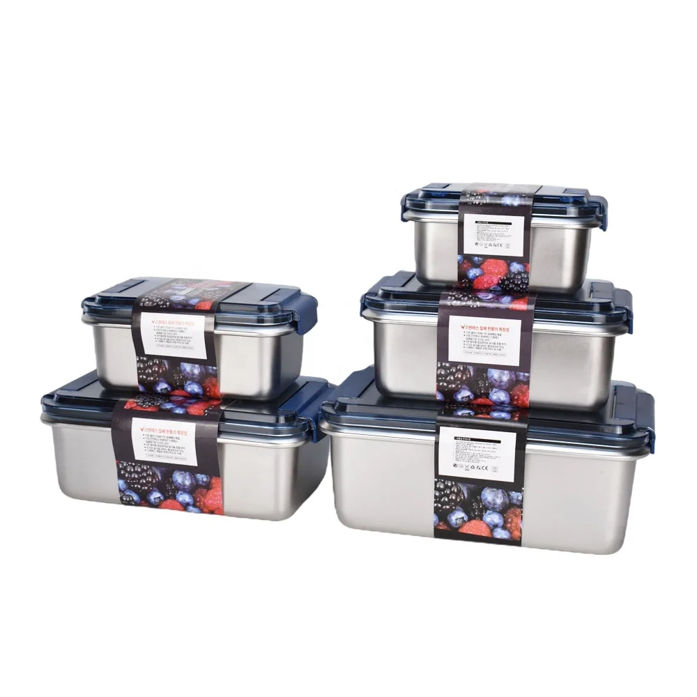 316 Medical Stainless Steel Food Containers 600ml 1400ml 2800ml Kimchi Storage Lunch Box with Sealed Lid