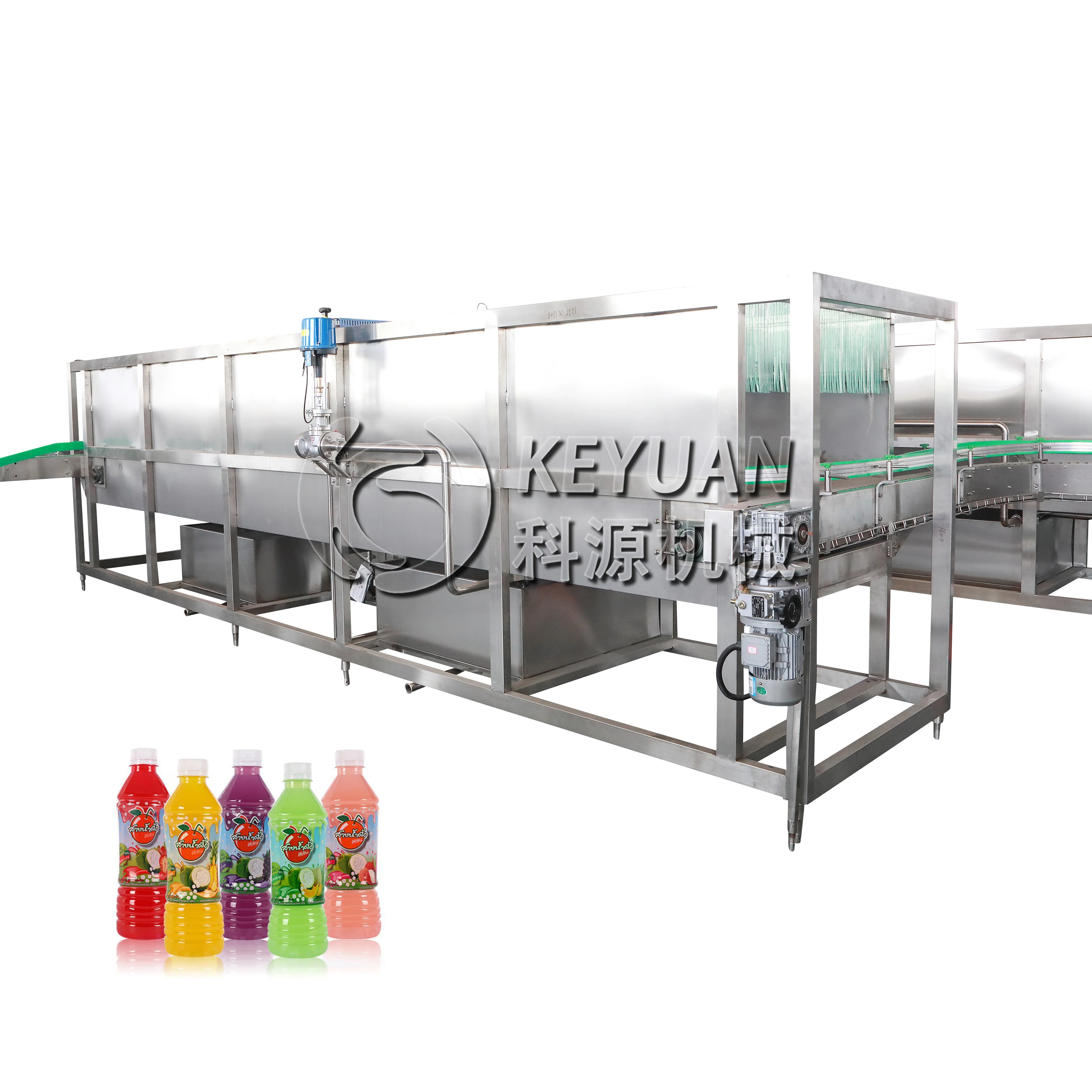 
high speed stable good quality customized size SUS 304/316 fruit juice pasteurizer with juice filler labeling packing machine 
