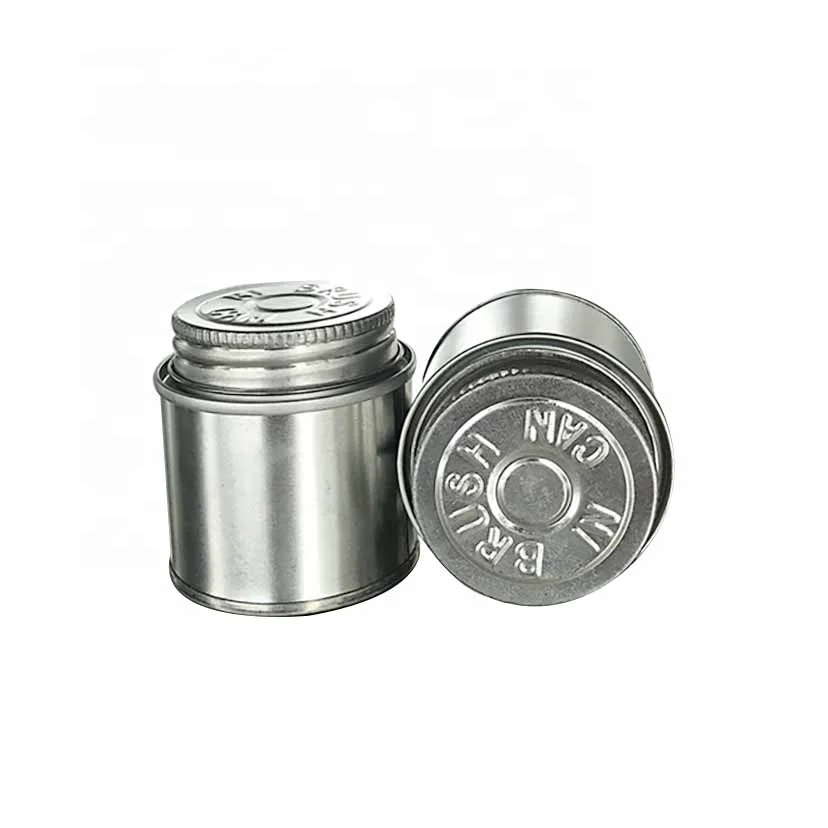 2oz little small PVC glue tin can 60ml metal can with screw top and brush