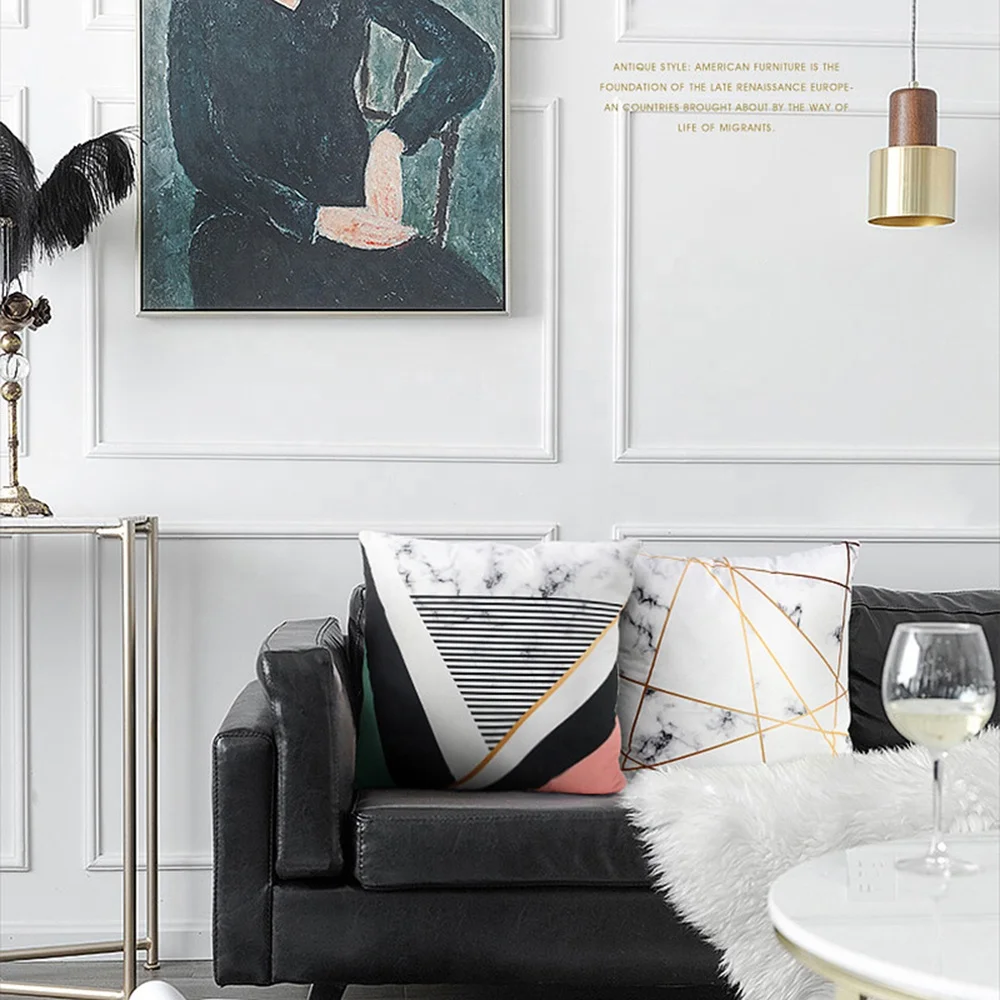 Soft Polyester Colorful Stripes Pillow Cover Throw Pillows for Living Room Sofa Seat Chair Decor Car Printing Gift