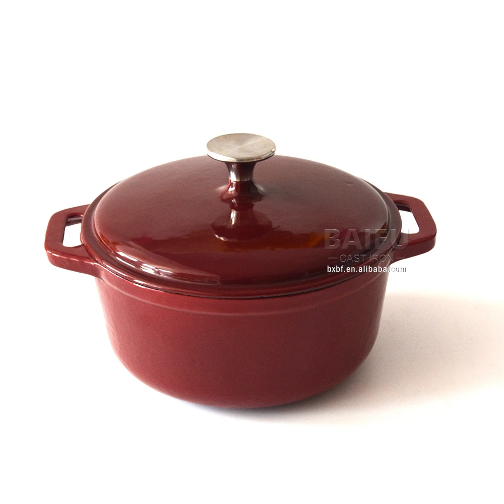 Factory Supply Factory Direct Hot sale Round Enameled Cast Iron Casserole Pan with Cover Dutch Oven Casserole Dish Pot