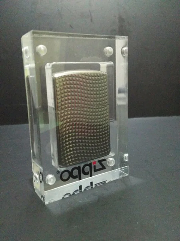 custom acrylic zippo lighter display case with magnet