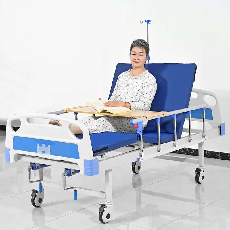 2024  high quality manual hospital bed single crank 2 crank manual patient bed 3 crank mechanical hospital bed