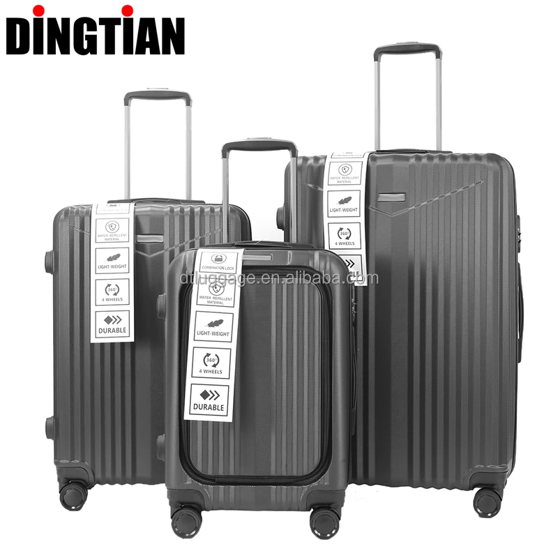 20 inch ABS Laptop Front Open Design  Luggage Sets ABS Travel Suitcase Sets Factory Wholesale Trolley Carry-on for Trip