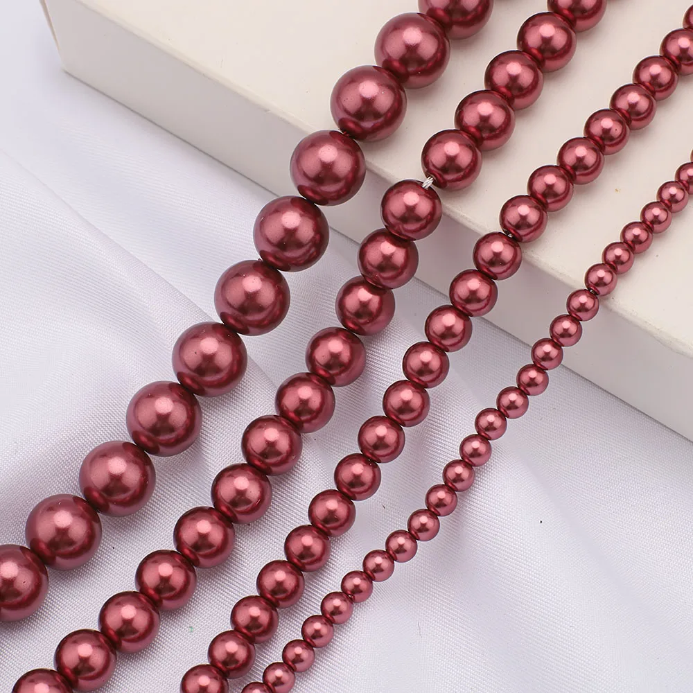 4 6 8 10mm High Quality Imitation Pearl Bright Shining Round Glass Pearl Beads For Jewelry Making DIY Necklace Bracelet