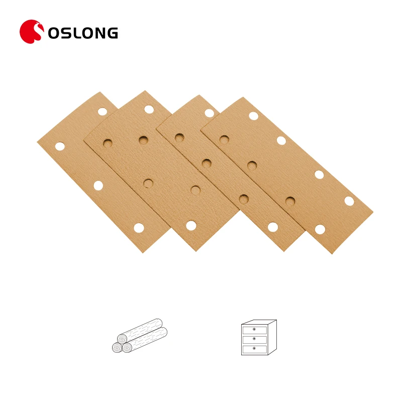 Customized Print Logo 320 Grit Dry Latex Paper Backing Sanding Sheet Grinding Wooden Furniture Gold Abrasive Sheet