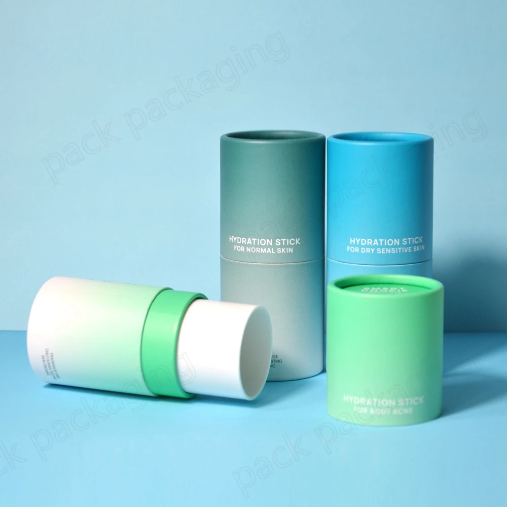 Luxury custom biodegradable deodorant lipstick paper tube packaging container twist up paper tube
