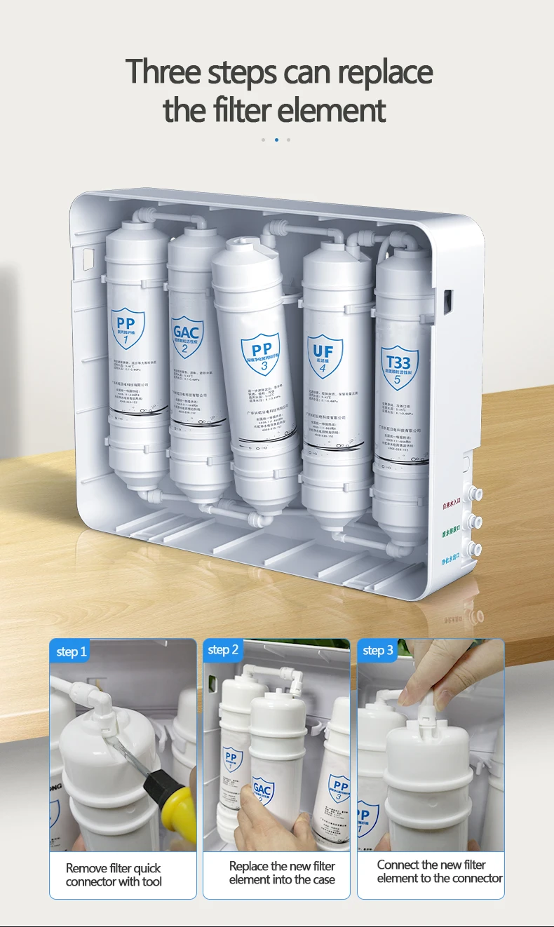 Eiree Home water purifier direct drinking water filters purifier 5 stages UF membrane countertop Alkaline water treatment filter