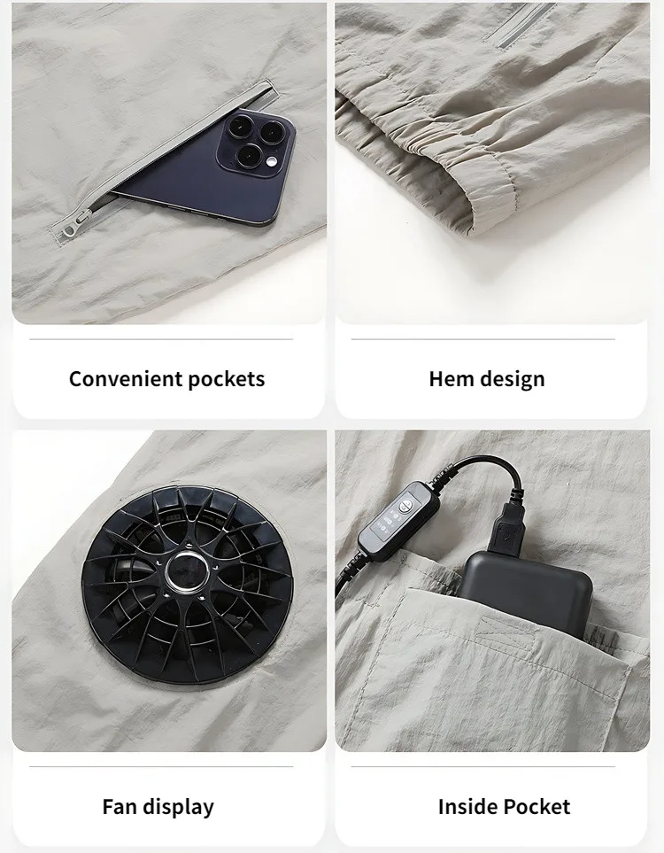 In Stock Custom Fan Cooling Clothing Men Women Heat Resistant Work Air Conditioning Cooling Jacket For Summer