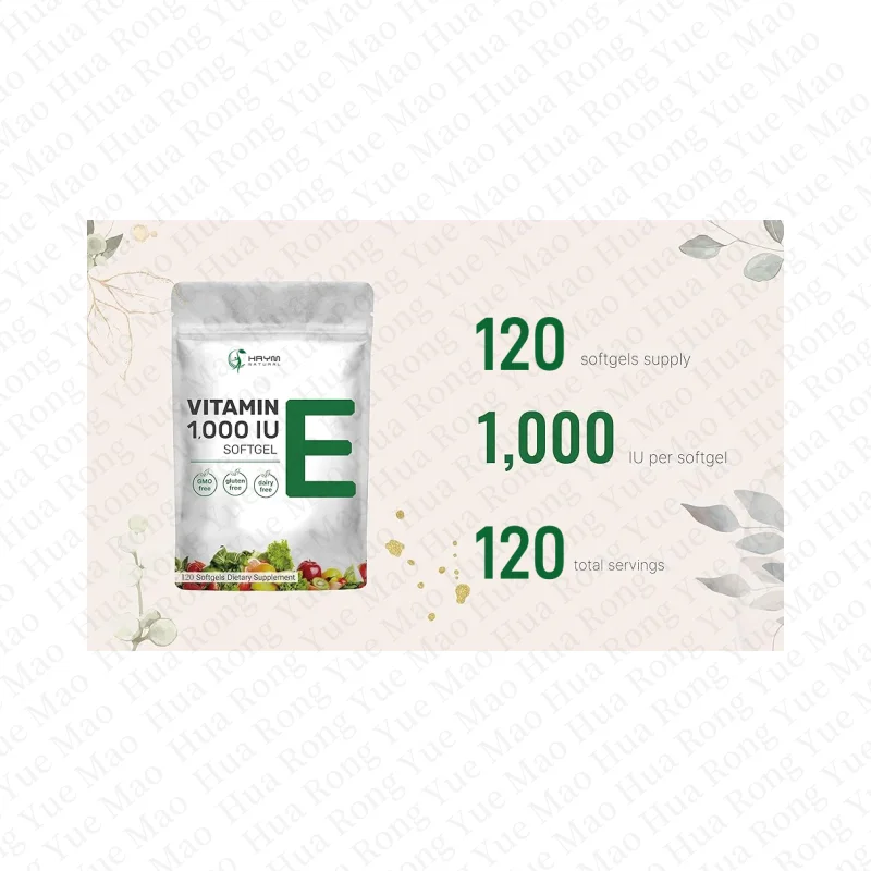 OEM High Content Natural Vitamin E Soft Capsules Antioxidant Herbal Supplement Vergen Softgel For Skin And Hair Care