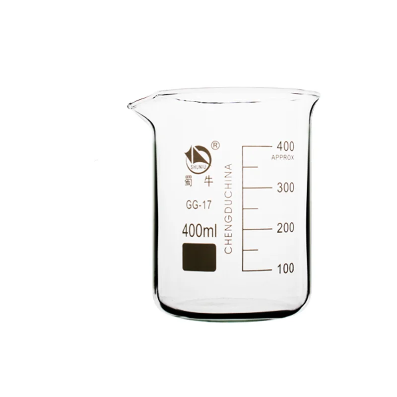 
Высокотемпературное химическое Лабораторное оборудование: стеклянный стакан, мерный стакан 400 мл, прозрачный утолщенный низкосортный стакан 