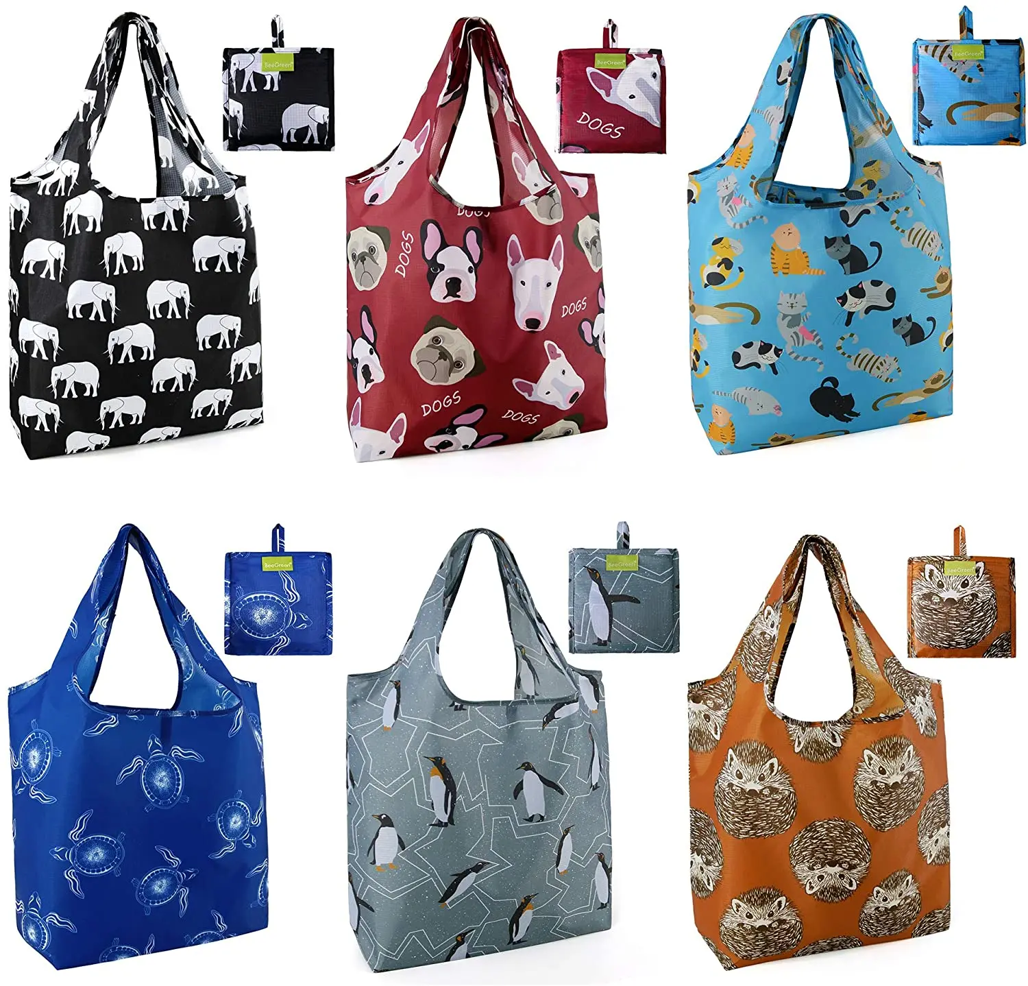 Recycled flexible eco friendly foldable Portable trolle polyester shopping RPET nylon bag shopping recyclable with small bag