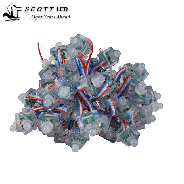 Square WS2811 LED Shape 20AWG DC12V Plastic IP67 Christmas Display 12V Luces Led 60 90 Theme Park Light Strings Pure Copper Wire