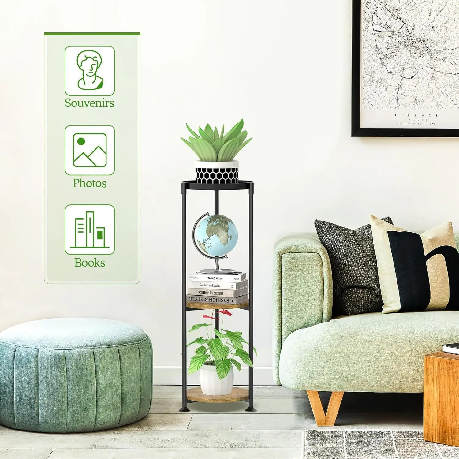 3 Tier Plant Stand Rack Multiple Flower Pot Holder Shelf Indoor Outdoor Planter Display Shelving Unit for Patio Garden Corner