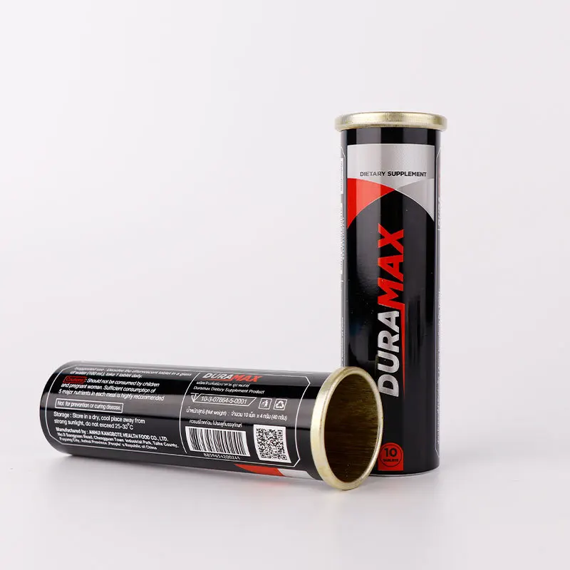 Custom Metal Food Grade Capsules Pill Vitamin C Tablet Child Proof Aluminum Effervescent Tube