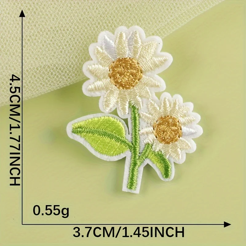 ECO Wholesale Logo Embroidered Flower Bouquet Embroidery Iron On Applique Patch
